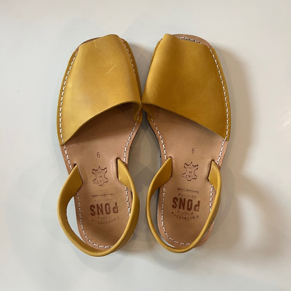 Yellow Leather Sandals by Pons